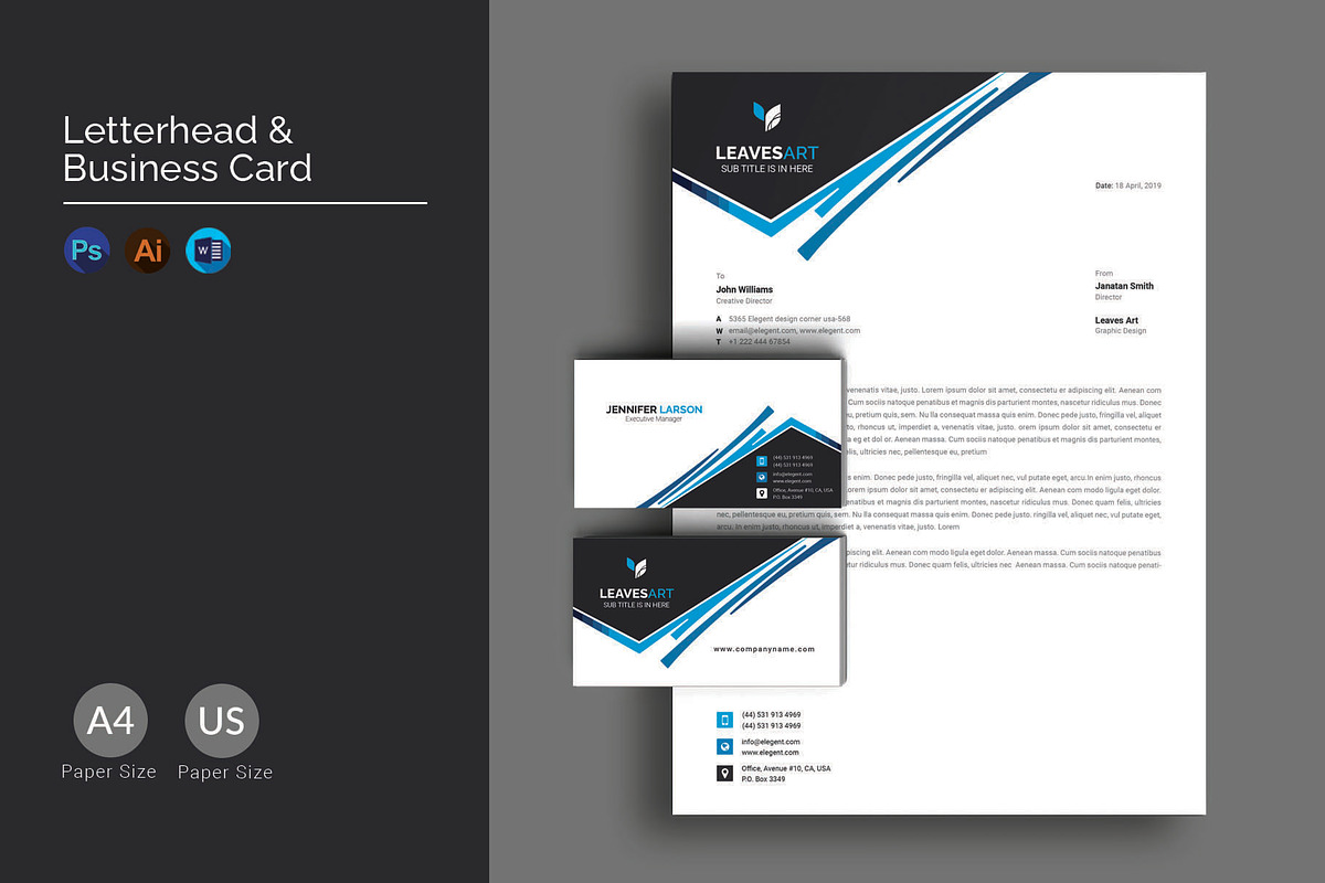 Letterhead & Business Card, a Stationery Template by Pxl_graphic (Photo 1 of 5)