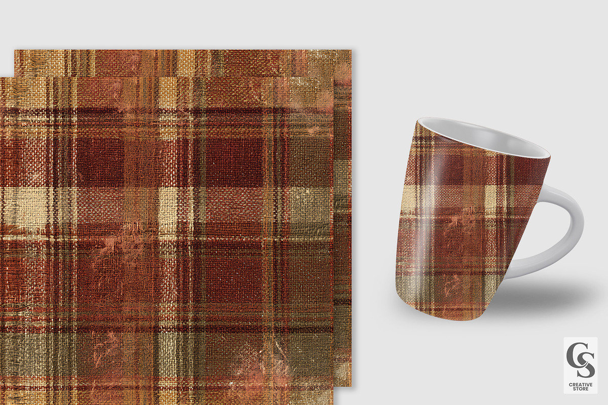 Old Grunge Plaid Seamless Pattern, a Pattern Graphic by Creative Store (Photo 3 of 5)