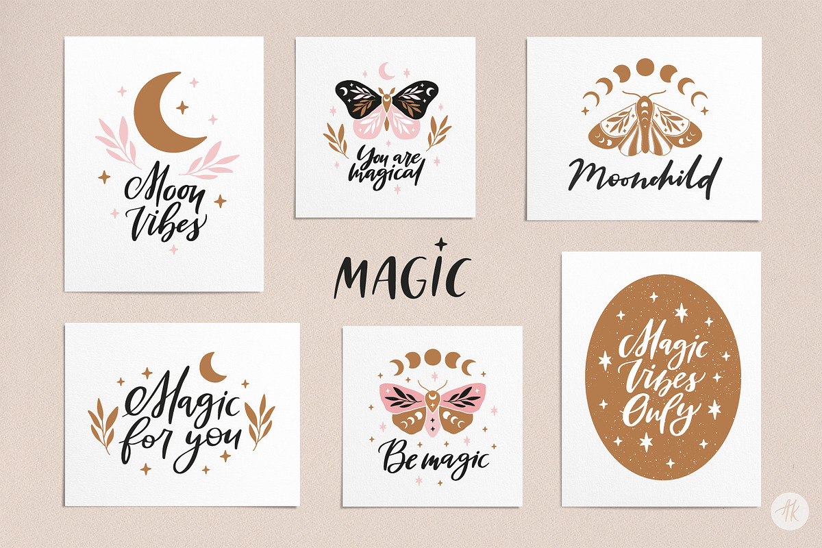 Mystical Hand Drawn Bundle 4 in 1, an Object Graphic by Alena Koval (Photo 5 of 18)