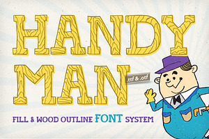 Handyman Font Wood Outline