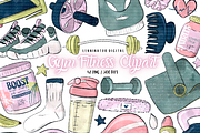 Gym Fitness Sport Clipart PNG, a Sport Illustration by Lenninator Digital (Thumbnail 1 of 8)