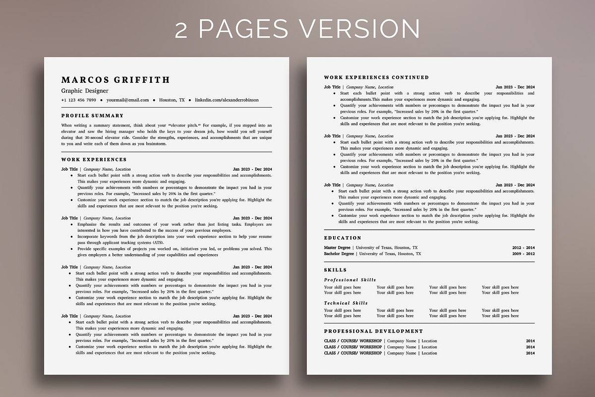 ATS Resume Template Google Docs, a Resume Template by bonadigitals (Photo 2 of 5)
