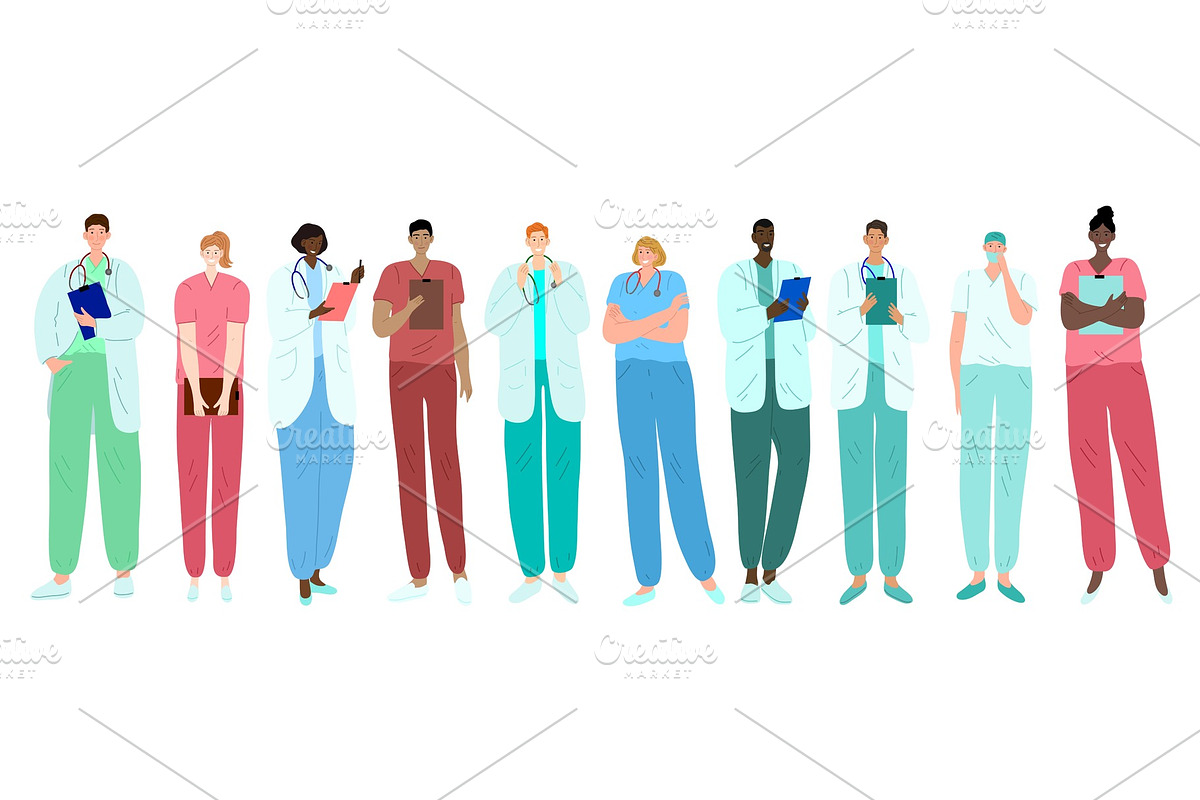 Doctors, medical workers, medics and, a Healthcare Illustration by undrey
