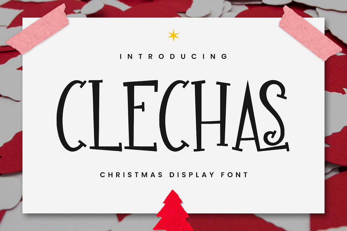 Clechas Christmas Display Font, a Serif Font by Maulana Creative (Photo 1 of 7)