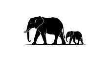 elephant family silhouette design, an Illustration by Amazin_art (Thumbnail 31 of 51)
