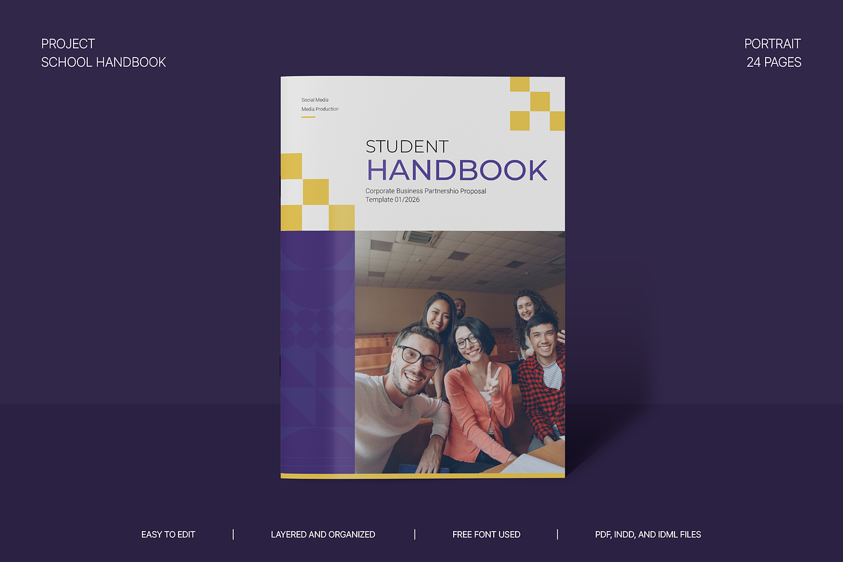 Project School Handbook Template, a Brochure Template by TMint Play (Photo 1 of 8)