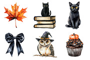 Watercolor Halloween Clipart, a Seasonal Illustration by CitraGraphics (Thumbnail 4 of 4)