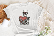 Skeleton Hugging a Heart PNG, Funny, an Illustration by SharpMarketplace (Thumbnail 5 of 9)