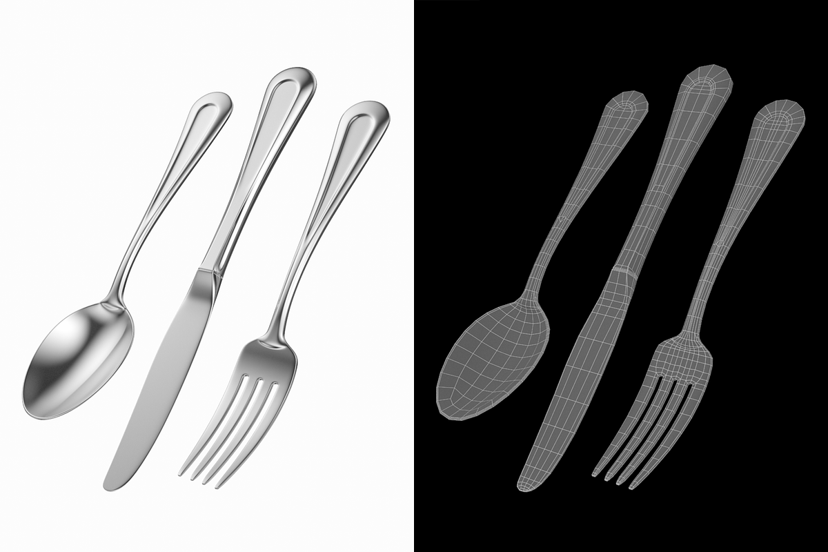 Classic Table Knife, Fork, Spoon, an Object 3D Model by VK Studio (Photo 3 of 10)