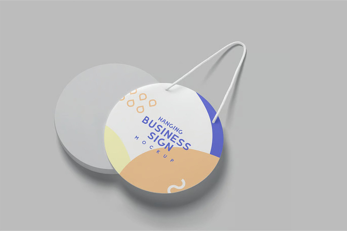 Round Door Sign Mockups, an Advertising Mockup by megostudi0 (Photo 3 of 7)