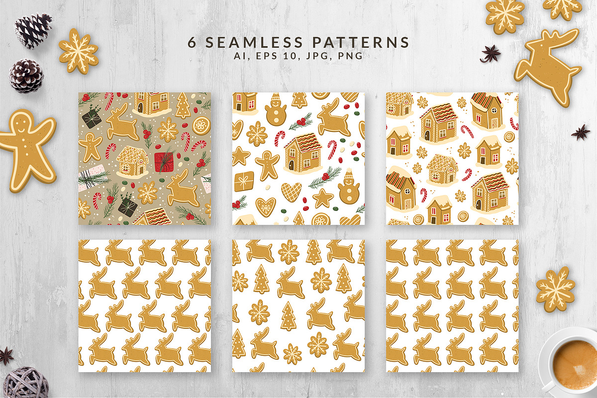 Gingerbread Christmas, a Pattern Graphic by helgascandinavus (Photo 2 of 8)