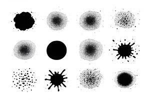 Ink splatters and dots in various, an Illustration by ZinetroN