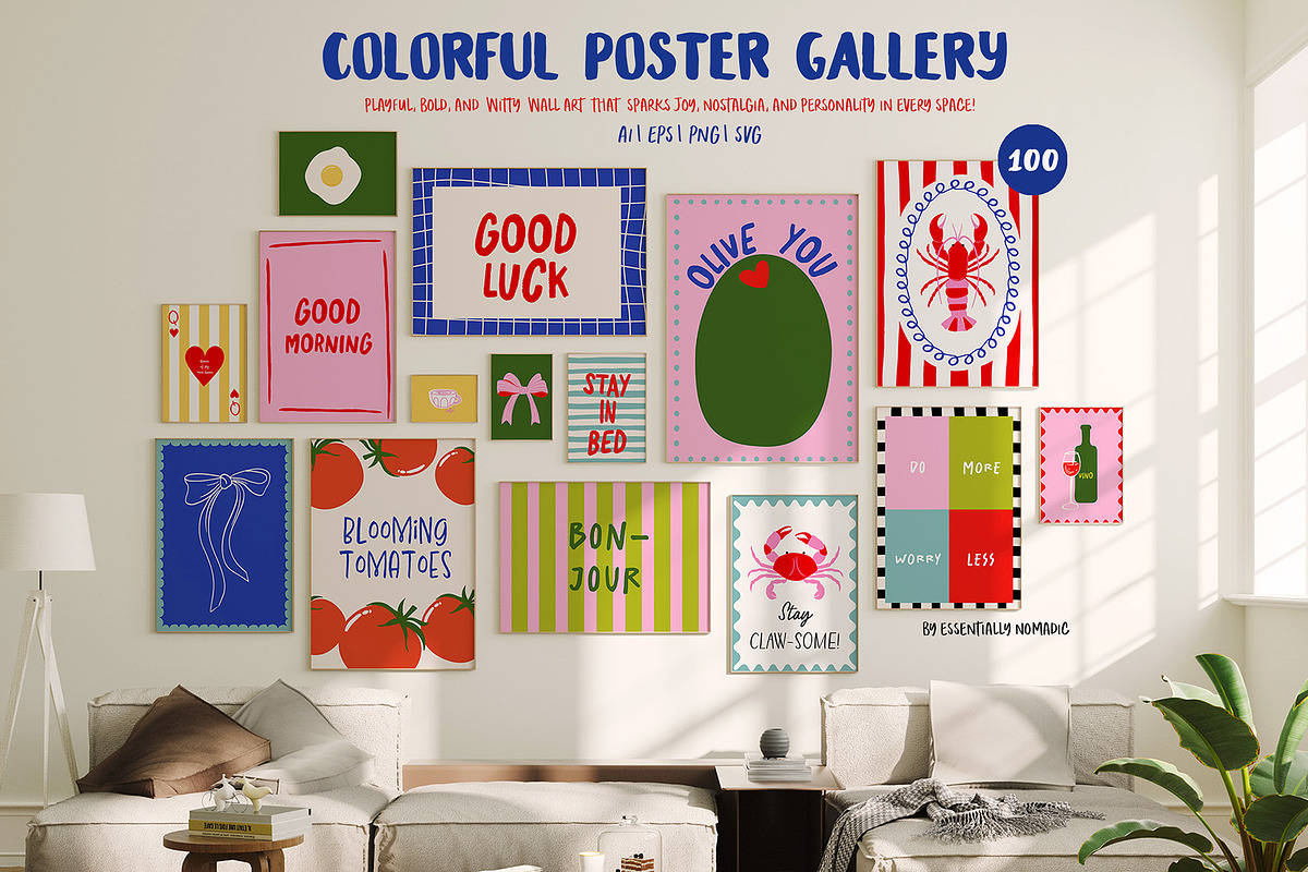 Colorful Posters-Fun Quotes Gallery, a Graphic by Essentially Nomadic (Photo 1 of 12)