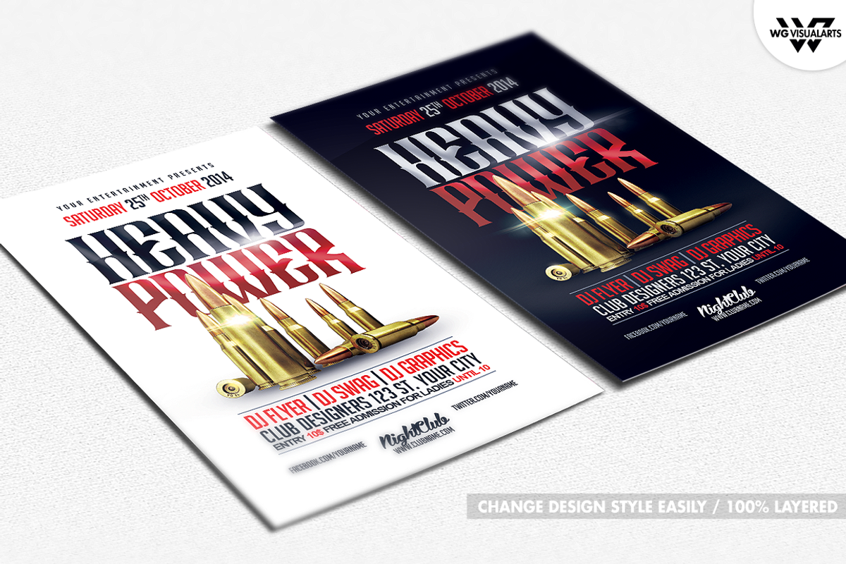 GUN BULLETS Flyer Template, a Flyer Template by WG DESIGN