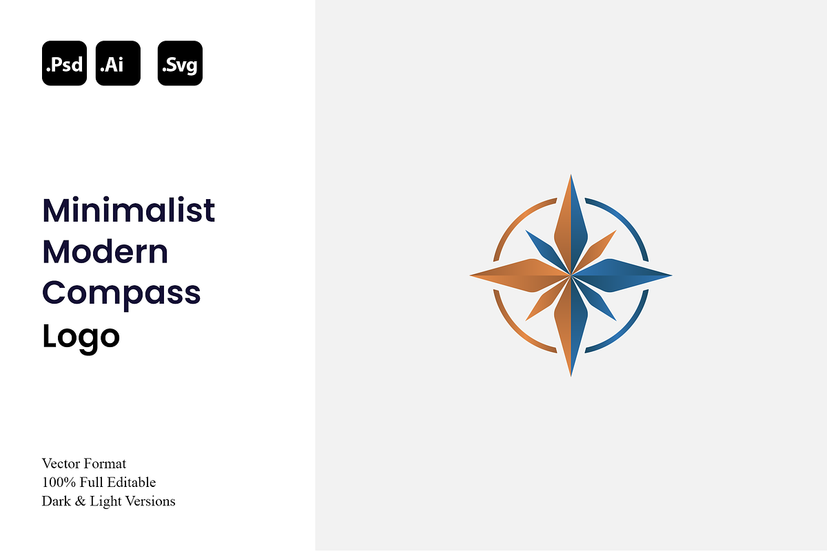Minimalist Modern Compass Logo, a Branding & Logo Template by Luxury Logos (Photo 1 of 4)