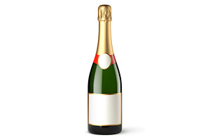 Vector realistic champagne bottle