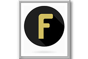 Fine Vector Flat Icon With Letter F, a Texture Graphic by FineArtStudio (Thumbnail 3 of 3)