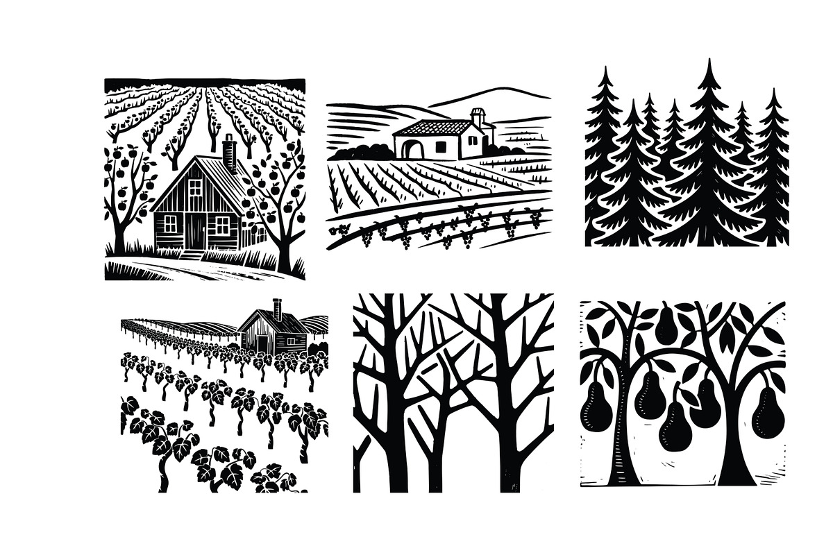 24 svg doodle countriside and forest, a Background Graphic by SketchArtStudio (Photo 2 of 4)