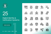 25 Digital Identity Icons, an Outline Icon by IconBunny (Thumbnail 1 of 2)