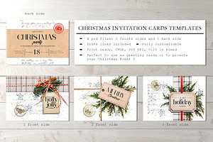 Vintage Christmas Invitation Cards