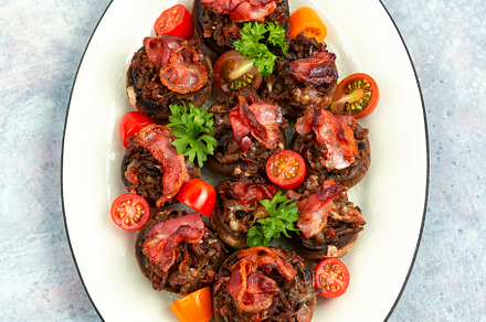 Fried stuffed mushroom caps., a Food & Drink Photo by MLunov MLunov