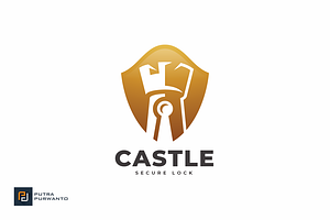 Castle Secure Lock - Logo Template