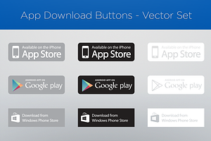 App Download Buttons - Vector Set