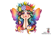 Rainbow Fairy Girl PNG Bundle, a Graphic by Clipart Bloom (Thumbnail 6 of 11)
