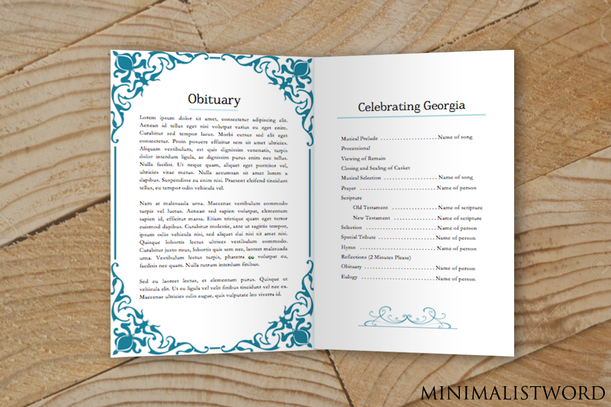 Funeral Template - Microsoft Word, a Brochure Template by MinimalistWord (Photo 2 of 2)