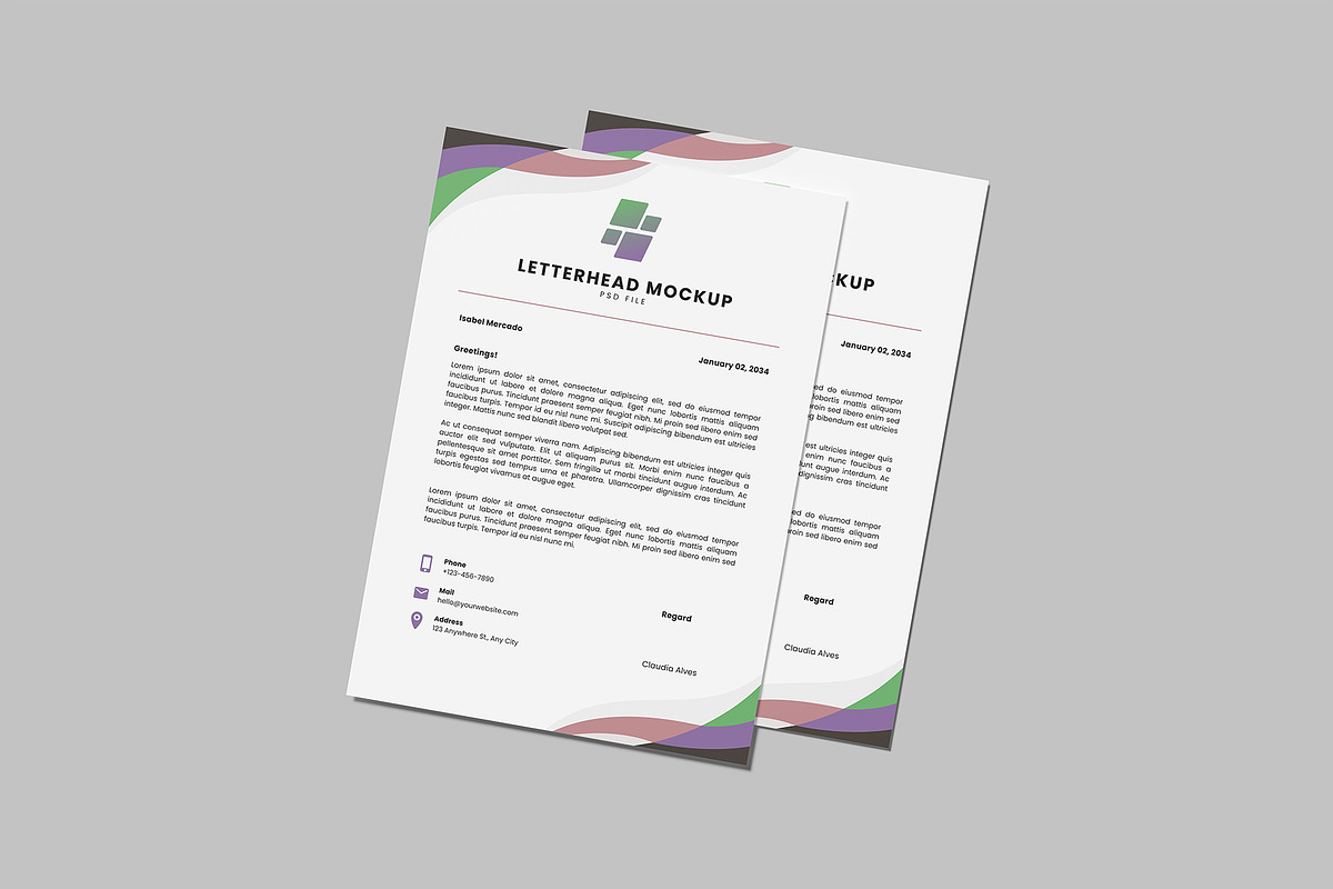 Letterhead Mockup, a Product Mockup by Graphiculon (Photo 8 of 13)