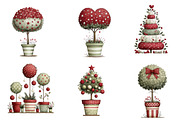 Whimsical Christmas Topiary Trees, an Illustration by CreationArt (Thumbnail 5 of 7)