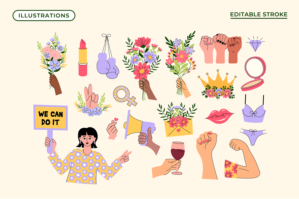 Women's Day Feminist Collection, an Object Graphic by semenova.sense (Photo 2 of 11)