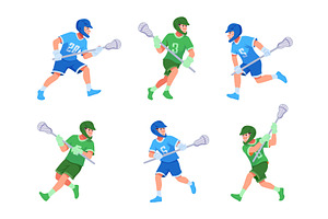 Lacrosse. Sport characters in action, a Sport Illustration by Onyx