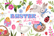 Hand drawn EASTER Stickers, a Seasonal Illustration by UnaAnya (Thumbnail 1 of 7)