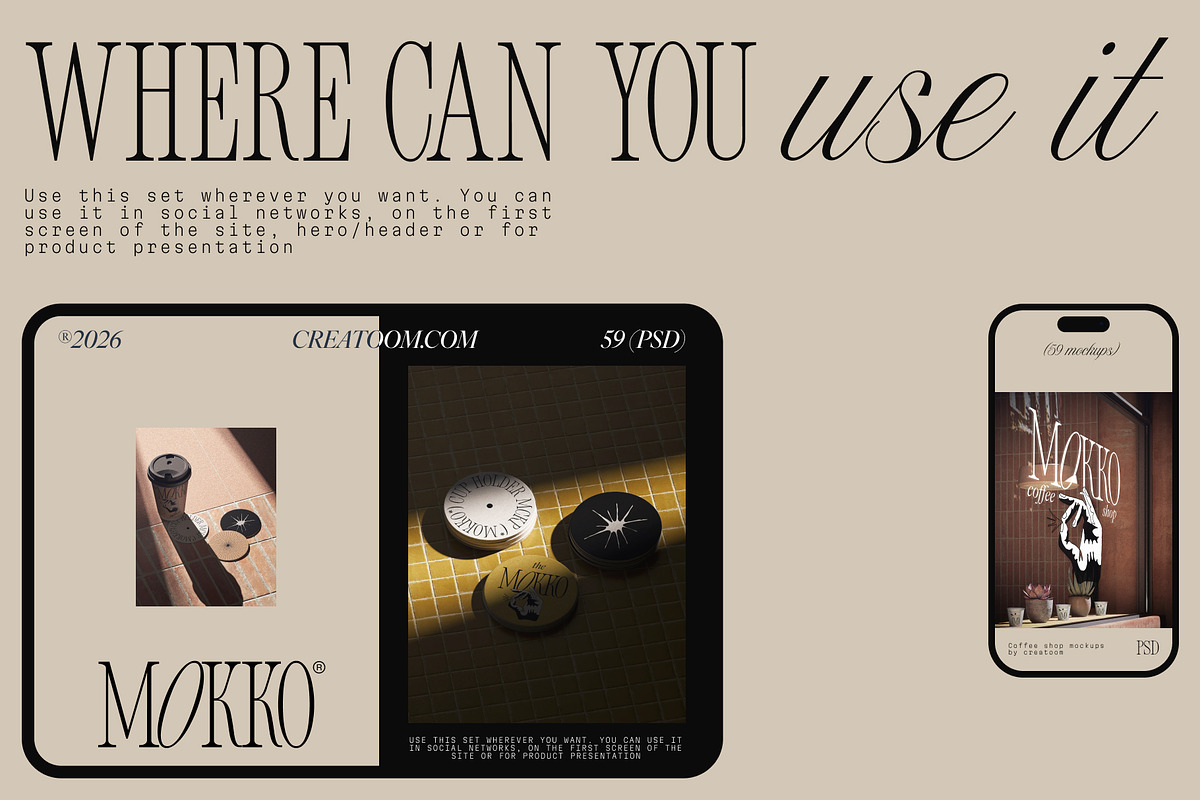 MOKKO - Coffee branding mockups, a Packaging Mockup by Creatoom (Photo 12 of 14)