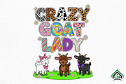 Crazy Goat Lady PNG, an Illustration by Craft Nest (Thumbnail 1 of 6)