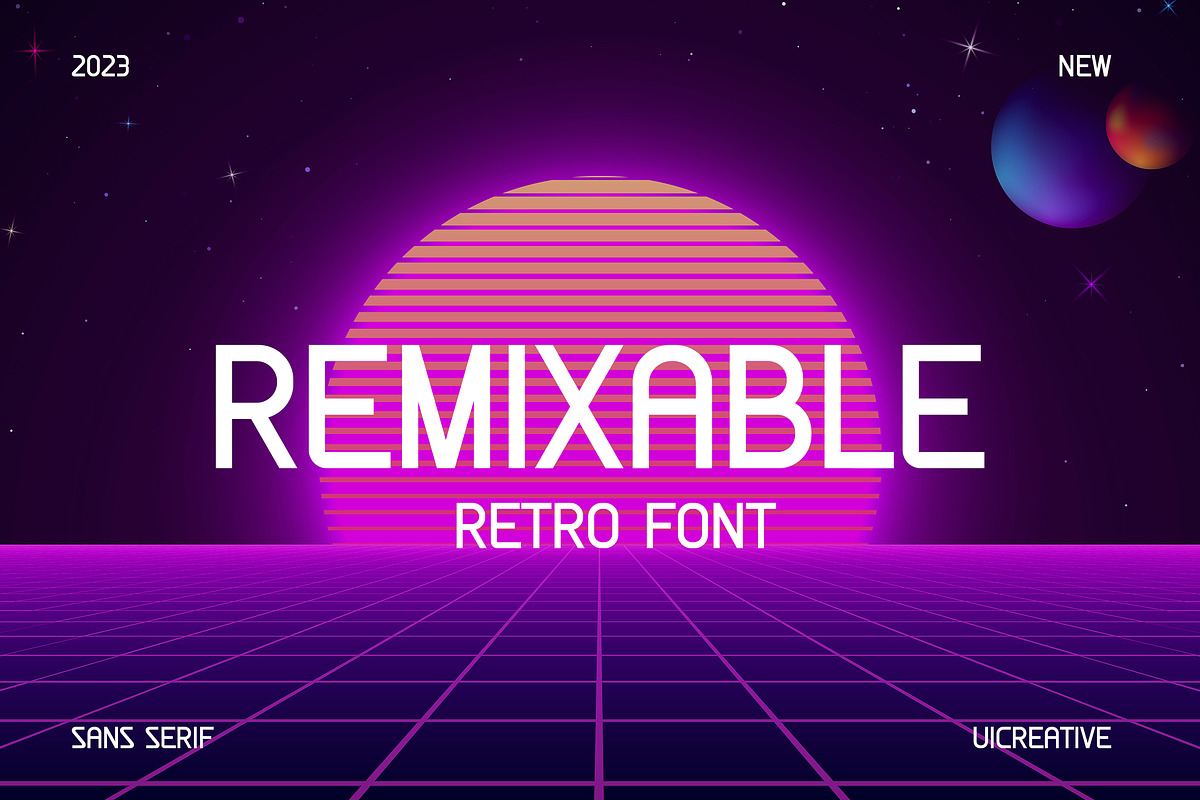 Remixable Retro Sans Serif Font, a Sans Serif Font by UICreative (Photo 1 of 13)
