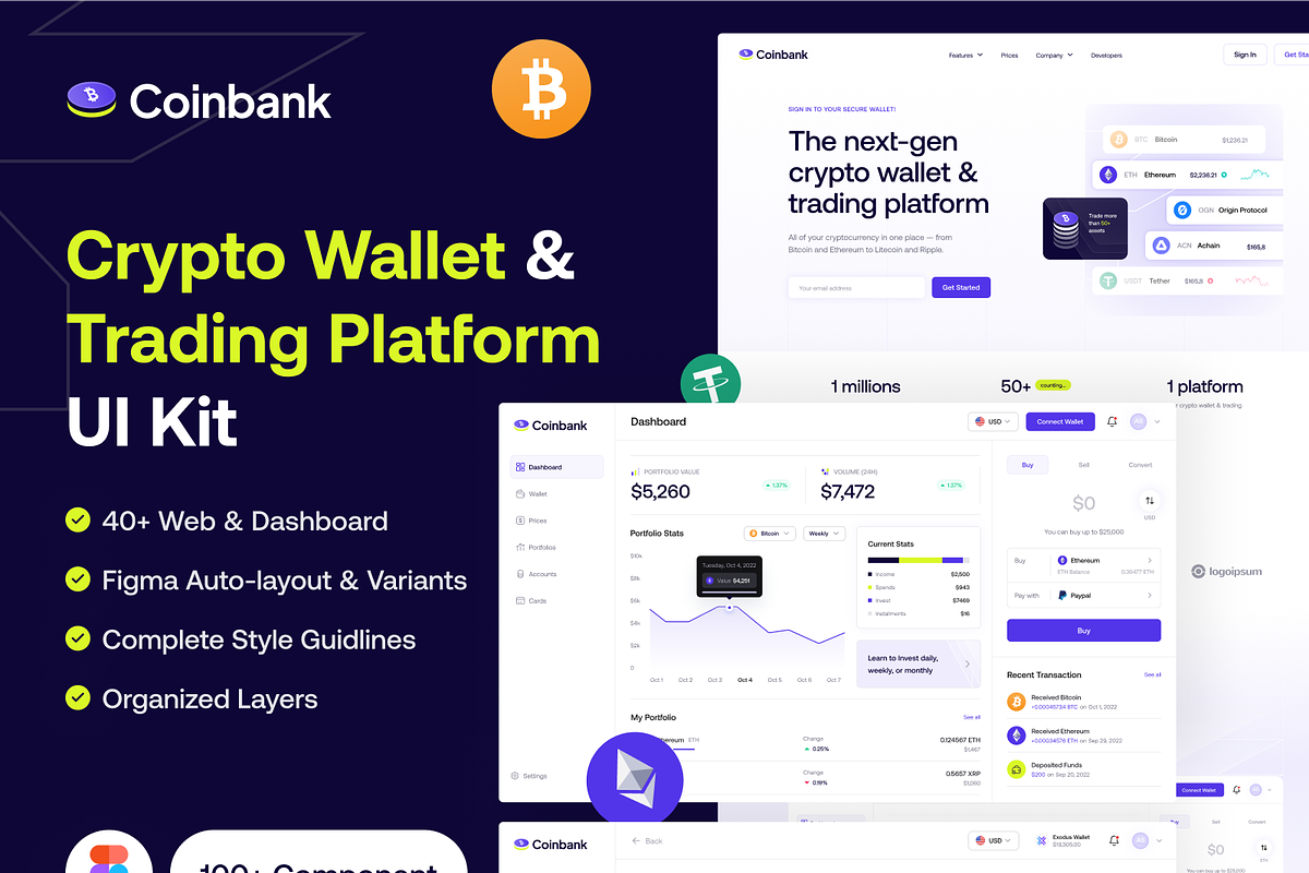 Coinbank - Crypto Trading Platform, an UI Kit Template by dhuhacreative