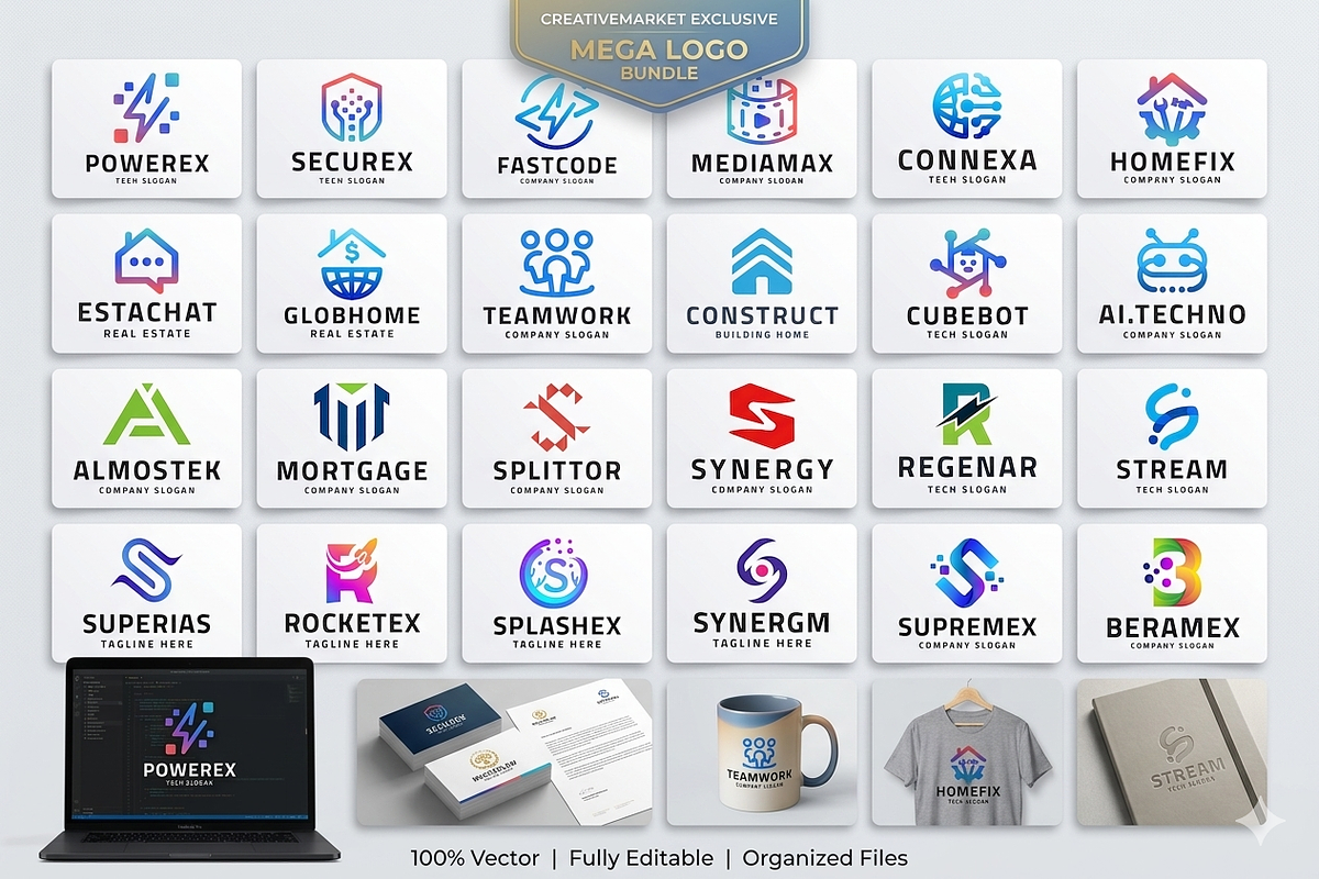 30 Premium Mega Logo Bundle, a Branding & Logo Template by Design_Planet (Photo 1 of 4)
