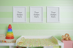 Nursery frames set mockup 8x10"