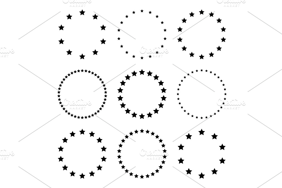 Stars of various sizes arranged in a, an Illustration by 32pixels