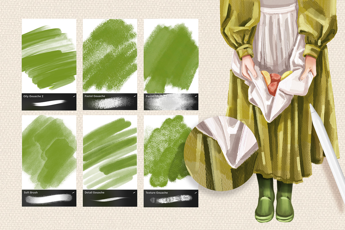PROCREATE GOUACHE STUDIO, a Brush Add-On by AlexandraArt (Photo 4 of 11)