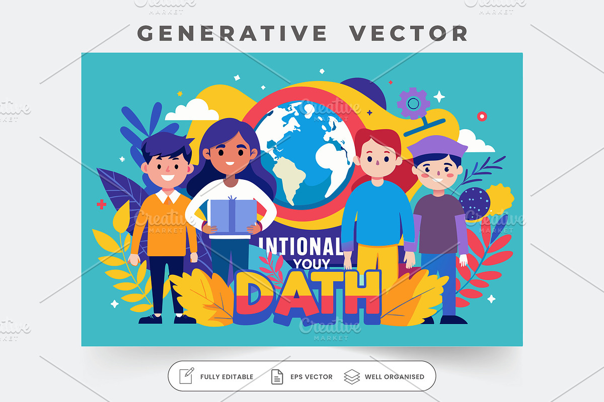 A vibrant graphic depicts youth unit, a Graphic by SouravDesign