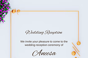Gold Wedding Reception Invitation, an Invitation Template by Zoha Graphics (Thumbnail 2 of 2)