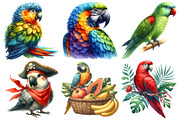 Colorful Parrot Clipart, an Illustration by Pixels.Craft (Thumbnail 3 of 7)