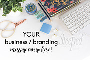 Gold, blue, green, keyboard flatlay, a Social Media Template by life i design by Nicki (Thumbnail 2 of 3)