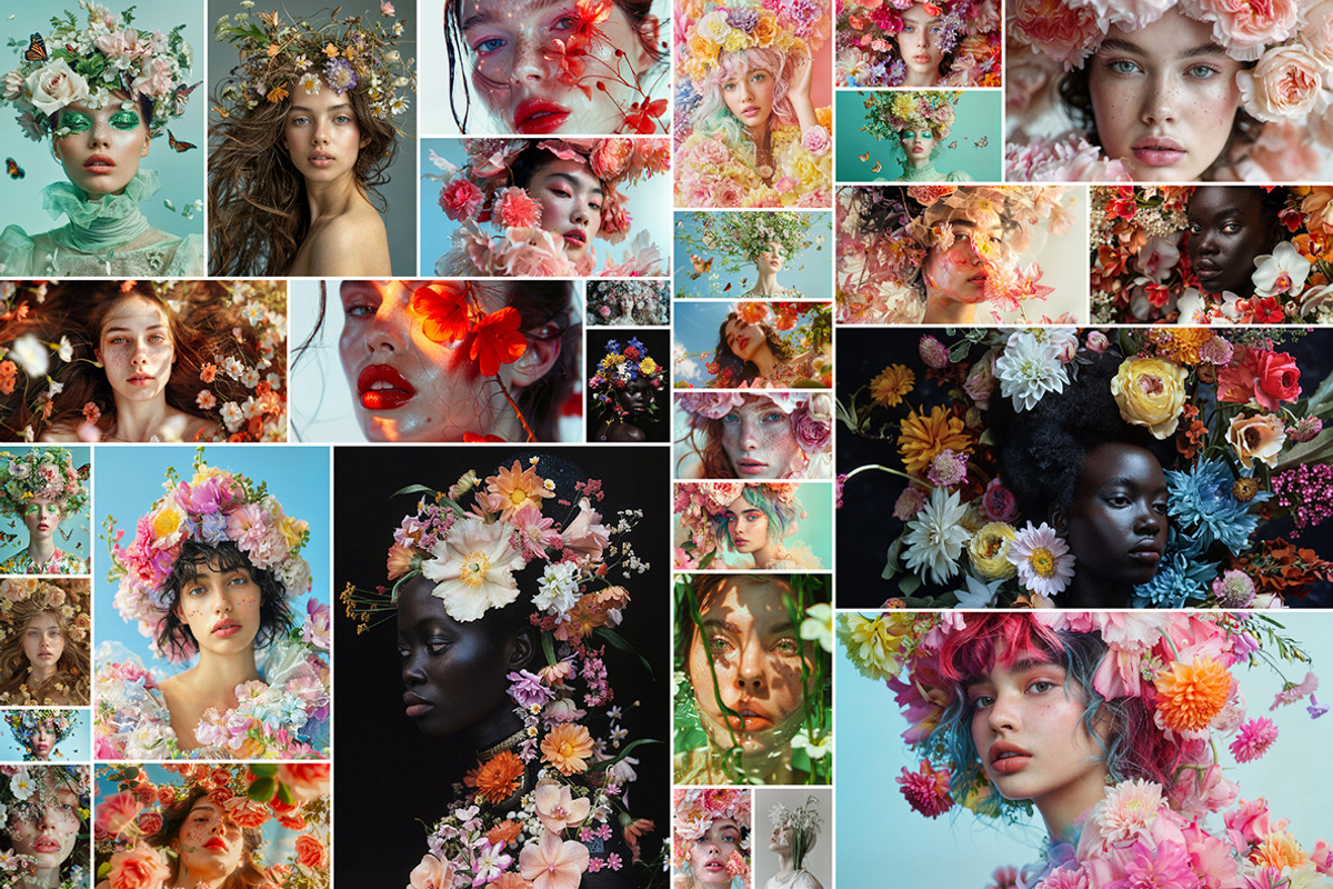 127 Fashion models in flowers, a Beauty & Fashion Photo by Handmadefont (Photo 4 of 15)