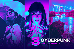 Cyberpunk psd photo effect
