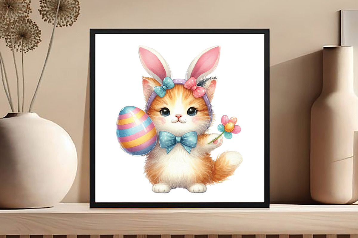Easter Cats Sublimation Clipart, an Illustration by DreamCafeArt (Photo 5 of 5)