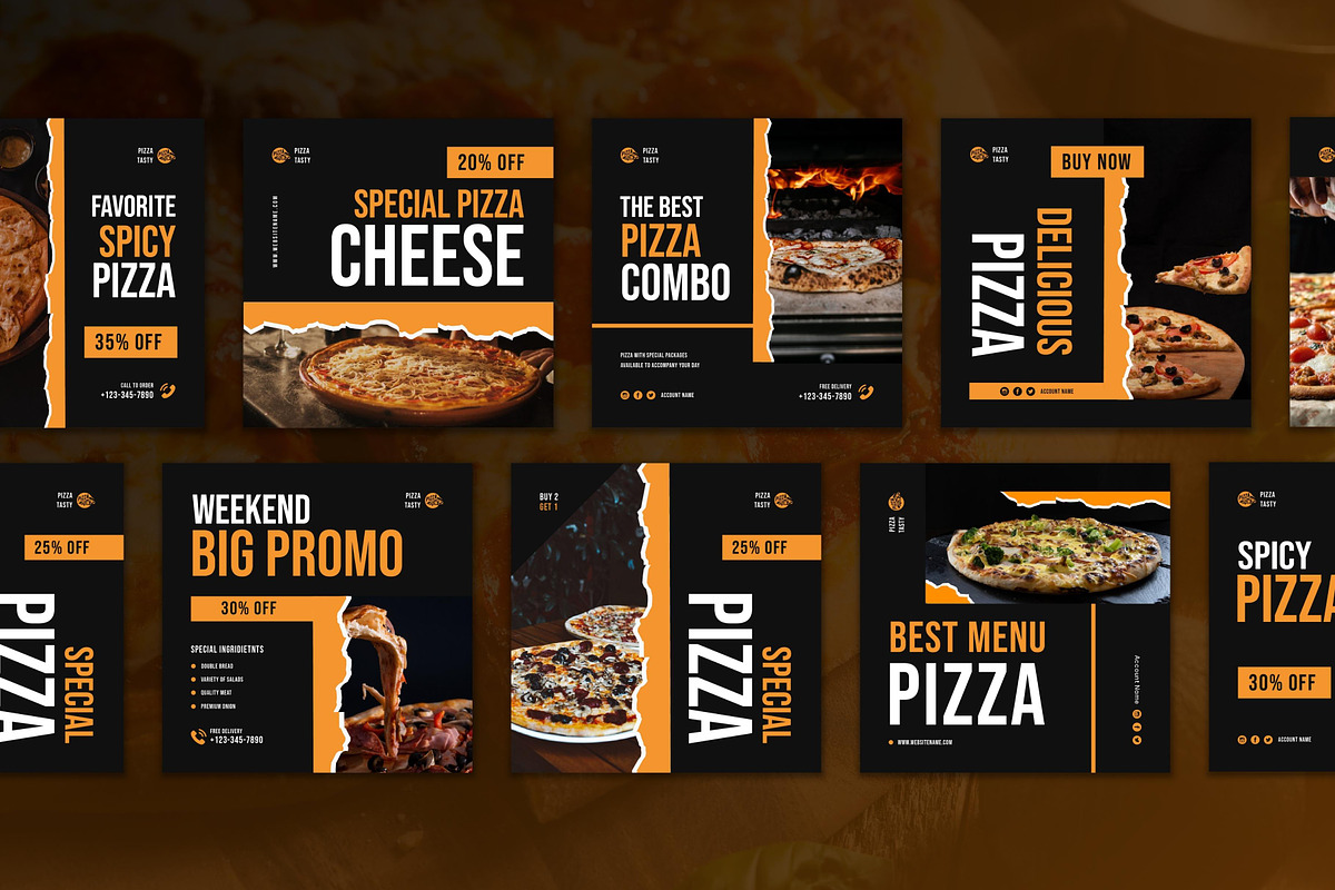 Pizza Tasty Instagram Post, a Social Media Template by CavenArt (Photo 5 of 5)